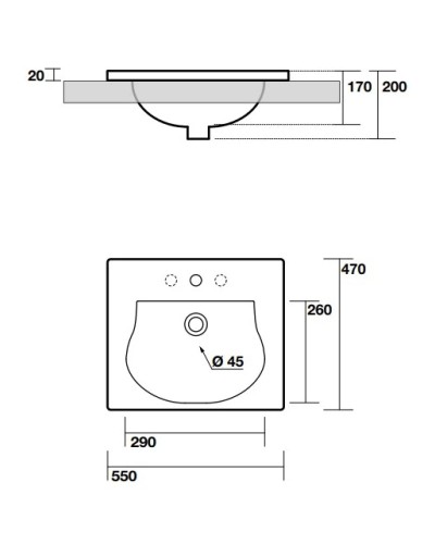 Раковина 55х47 см Kerasan Bentley 394201x1