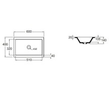 Раковина 60х40 см Azzurra Thin THI60/INbi