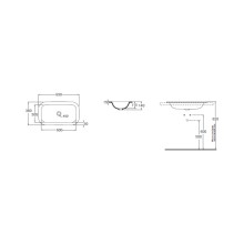 Раковина 69х38 см Azzurra Glaze GLZ 69x38/IN bix0