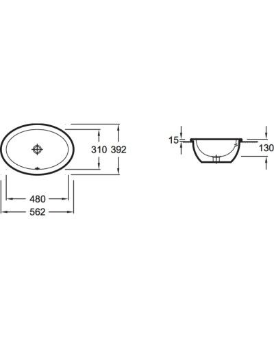Раковина 56,2x39,2 см Jacob Delafon Vox EYH102-00