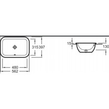 Раковина 56,2х39,7 см Jacob Delafon Vox  EYB102-00