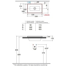 Раковина 55х34 см Globo Stockholm FO056BI