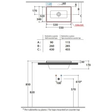 Раковина 55х34 см Globo Stockholm FO056BI