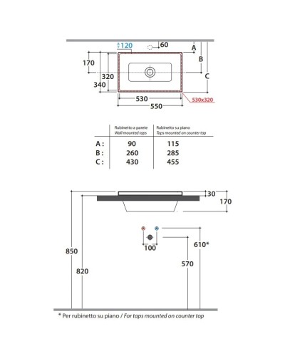 Раковина 55х34 см Globo Stockholm FO056BI