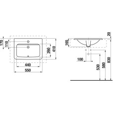 Раковина 55x41 см Jika Cubito 8174220001041