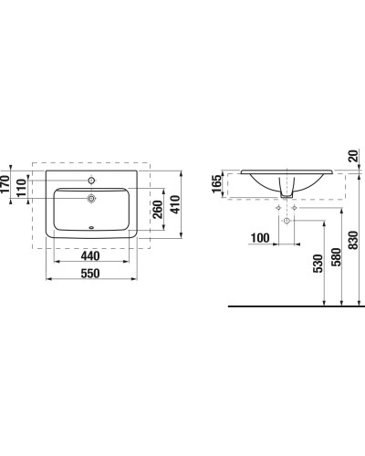 Раковина 55x41 см Jika Cubito 8174220001041