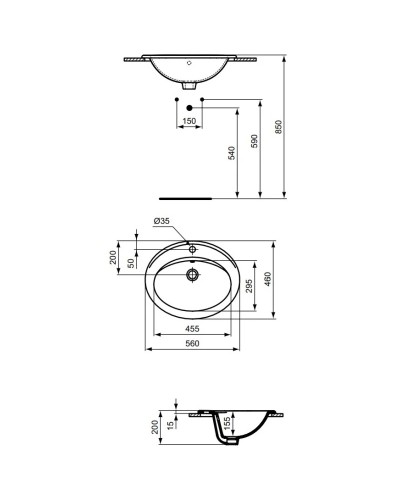 Раковина 56х46 см Vidima Seva Fresh W504861