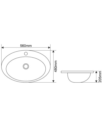 Раковина 56х48 см Melana 308-805