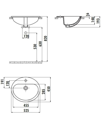 Раковина 52,5х45 см Creavit TP22500000
