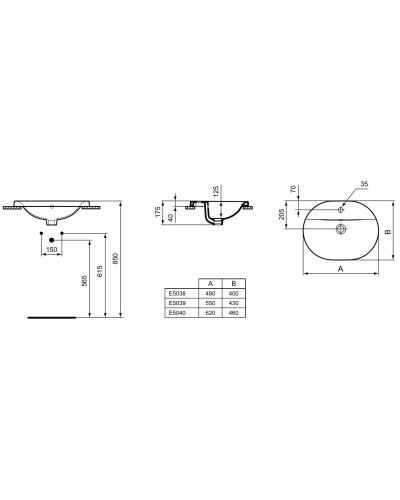 Раковина 55х43 см Ideal Standard Connect E503901