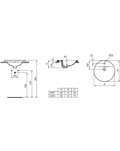 Раковина 48х48 см Ideal Standard Connect E504201