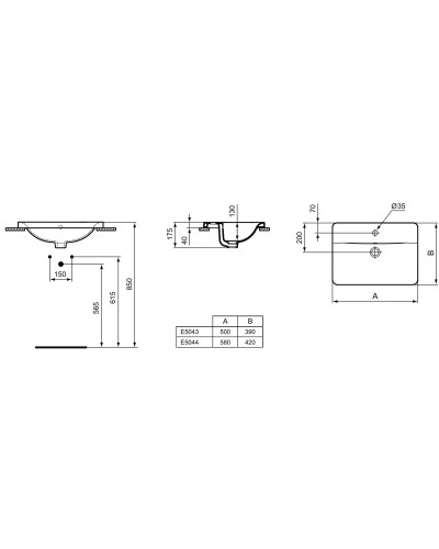 Раковина 50х39 см Ideal Standard Connect E504301