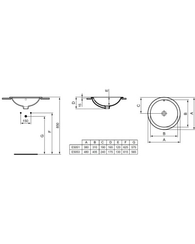 Раковина 38х38 см Ideal Standard Connect E505101