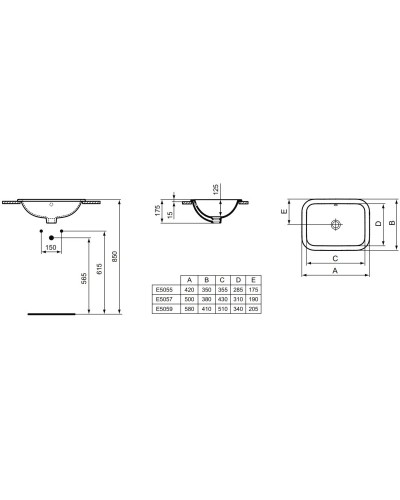 Раковина 50х38 см Ideal Standard Connect E505701