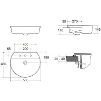 Раковина 55х46,5 см Ideal Standard Connect Sphere E792301