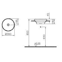 Раковина 39х39 см Vitra Frame 5651B403-0016