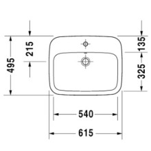 Раковина 61,5х49,5 см Duravit DuraStyle 0374620000