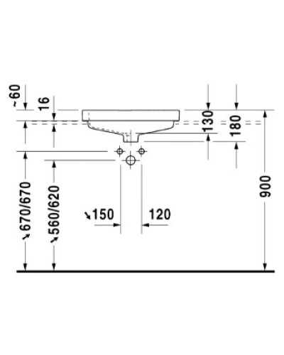 Раковина 55х46,5 см Duravit Vero 0315550000