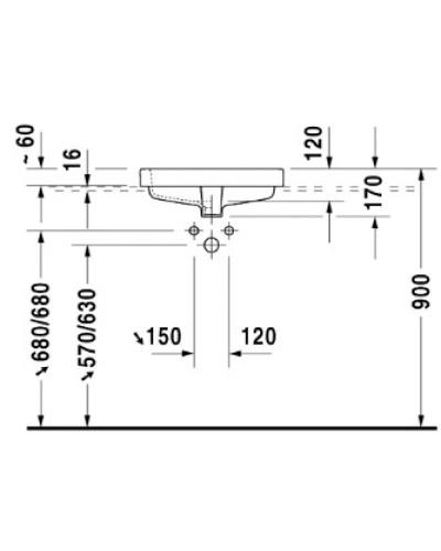 Раковина 50х46,5 см Duravit Vero 0315500000