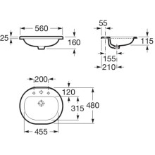 Раковина 56х48 см Roca Coral 327898000
