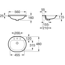 Раковина 56х48 см Roca Coral 327898000