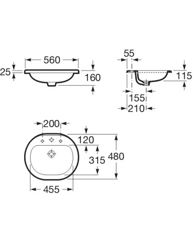 Раковина 56х48 см Roca Coral 327898000