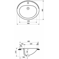 Раковина 56х48 см Kolo Nova 21856000