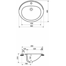 Раковина 56х48 см Kolo Nova 21856000