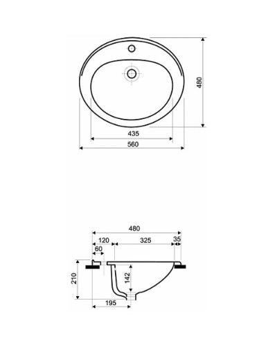 Раковина 56х48 см Kolo Nova 21856000