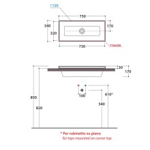 Раковина 75х34 см Globo Stockholm FO075BI