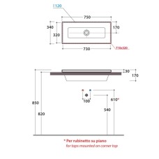 Раковина 75х34 см Globo Stockholm FO075BI