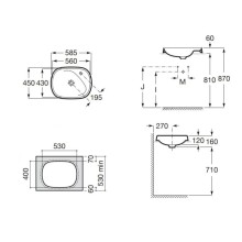 Раковина 58,5x45 см Roca Beyond 3270B6000