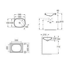 Раковина 58,5x45 см Roca Beyond 3270B6000