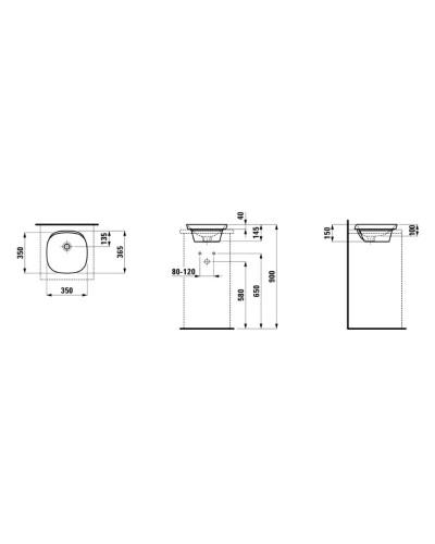 Раковина 35x36,5 см Laufen Ino 8.1730.1.000.109.1