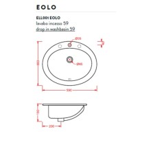 Раковина 59x48 см Artceram Eolo ELL001 01 00
