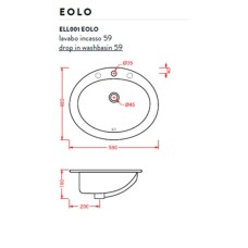 Раковина 59x48 см Artceram Eolo ELL001 01 00