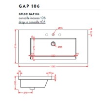 Раковина 106x51 см Artceram Gap GPL001 01 00 bix1
