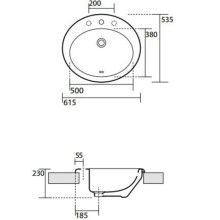 Раковина 61,5x53,5 см Kerasan Giada 774001x1