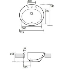 Раковина 61,5x53,5 см Kerasan Giada 774001x1