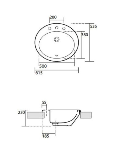 Раковина 61,5x53,5 см Kerasan Giada 774001x1