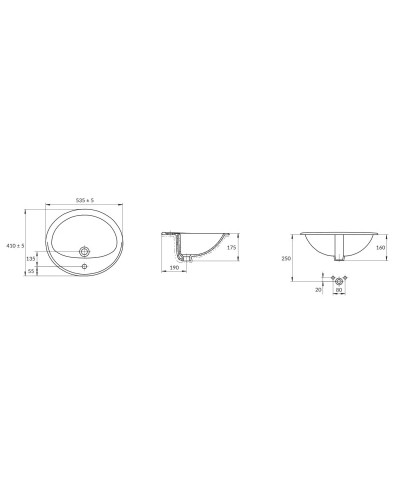 Раковина 53,5х41 см Cersanit Calla UM-Cl/1
