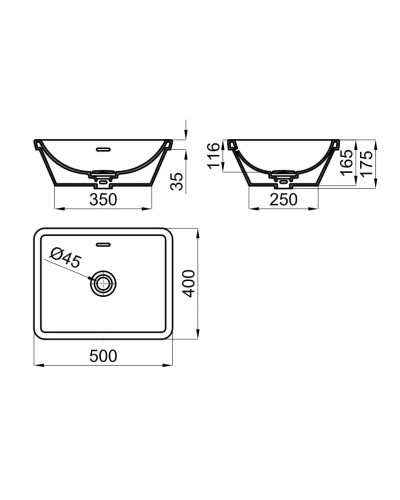 Раковина 50x40 см Noken Forma Retto N399999810