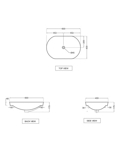 Раковина 60x40 см Jaquar Solo SLS-WHT-6601