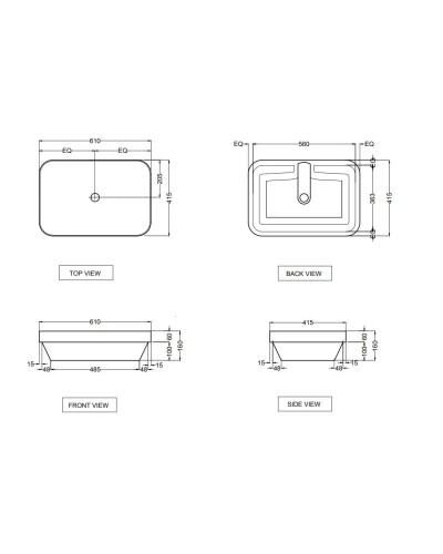 Раковина 61x41,5 см Jaquar D'Arc DRS-WHT-37601