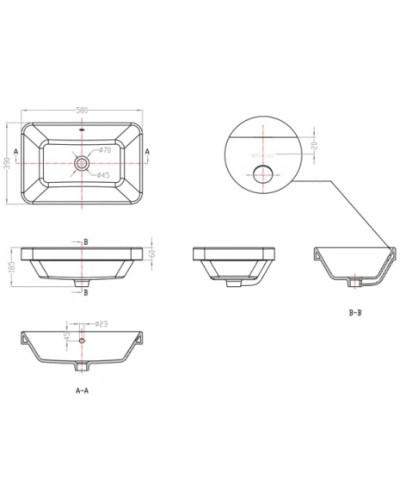 Раковина 58х39 см Bravat Meissen C22206W-ENG