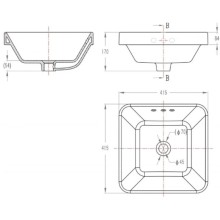 Раковина 41,5х41,5 см Bravat C22327W-ENG