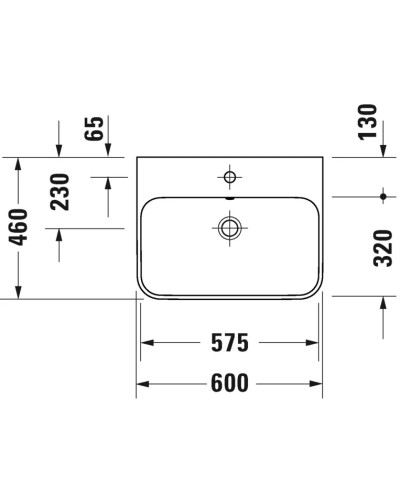 Раковина 60х46 см Duravit Happy D.2 Plus 2360600000