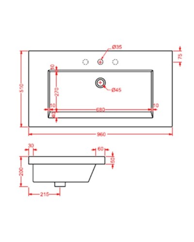 Раковина 96х51 см Artceram Washbasins Gap GPL004 01 00 bix1