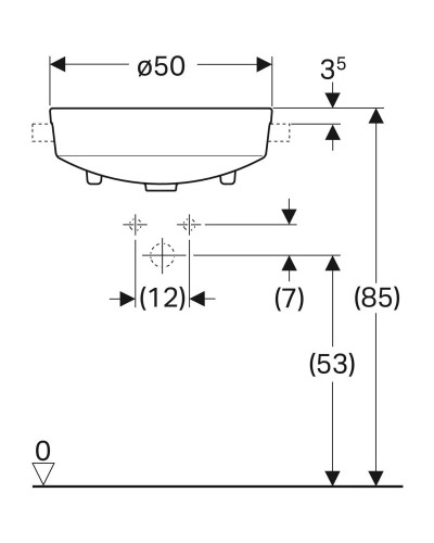 Раковина 50х50 см Geberit VariForm 500.782.01.2