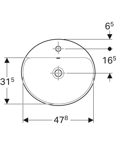 Раковина 50х45 см Geberit VariForm 500.712.01.2